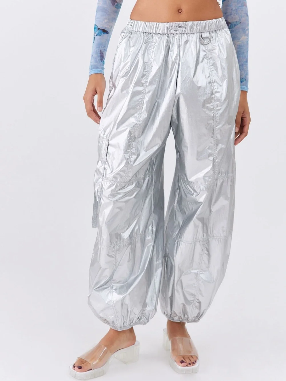 NWOT Jana Metallic Balloon Cargo Pant